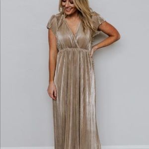 Gold maxi dress “Baltic Born”- size Small